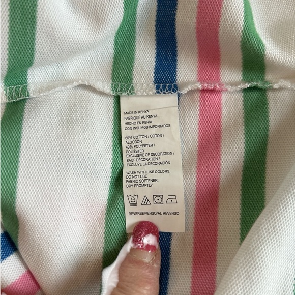 IZOD Advantage Performance Pastel Stripe White Short Sleeve Polo Shirt Men's XL. - Picture 8 of 11